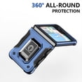thumbnail image 5 of Compatible With Samsung Galaxy Z Flip 6 Phone Case Magnetic Design Metal Ring Kickstand Lens Camera Protection Military Drop-Tested Shockproof Rugged Heavy Duty Phone Cover,Green, 5 of 6