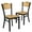 Natural Wood Back/Natural Wood Seat/Black Metal Frame, variant on Flash Furniture 2 Pack HERCULES Series Black Slat Back Metal Restaurant Chair - Natural Wood Back, Black Vinyl Seat