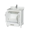 thumbnail image 2 of Wyndham Collection Sheffield 30" Solid Wood Single Bathroom Vanity in White, 2 of 3
