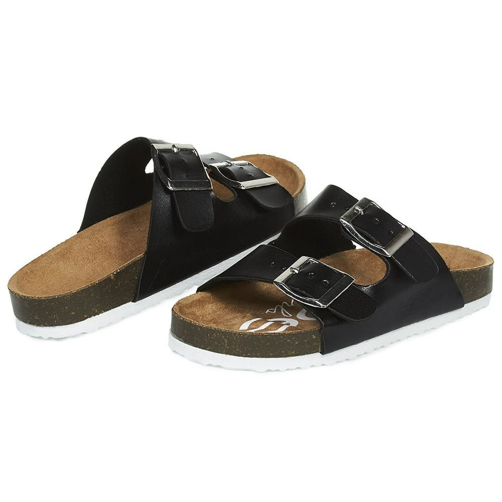 two buckle footbed sandals