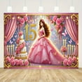 thumbnail image 3 of Quinceaera Backdrop Gold Mis Quince 15th Birthday Photography Background for Girls Pink Floral Flower Butterfly Princess Quinceanera Happy 15th Birthday Party Decorations Banner Photo Booth Props, 3 of 6