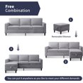 thumbnail image 6 of ZAFLY Convertible Sectional Sofa Set,3-Seat L Shape Sofa with Storage Ottoman and Armchair,Living Room Furniture Couch Set Sectional Couches Set for Living Room,Bedroom,Apartment,Light Grey, 6 of 7