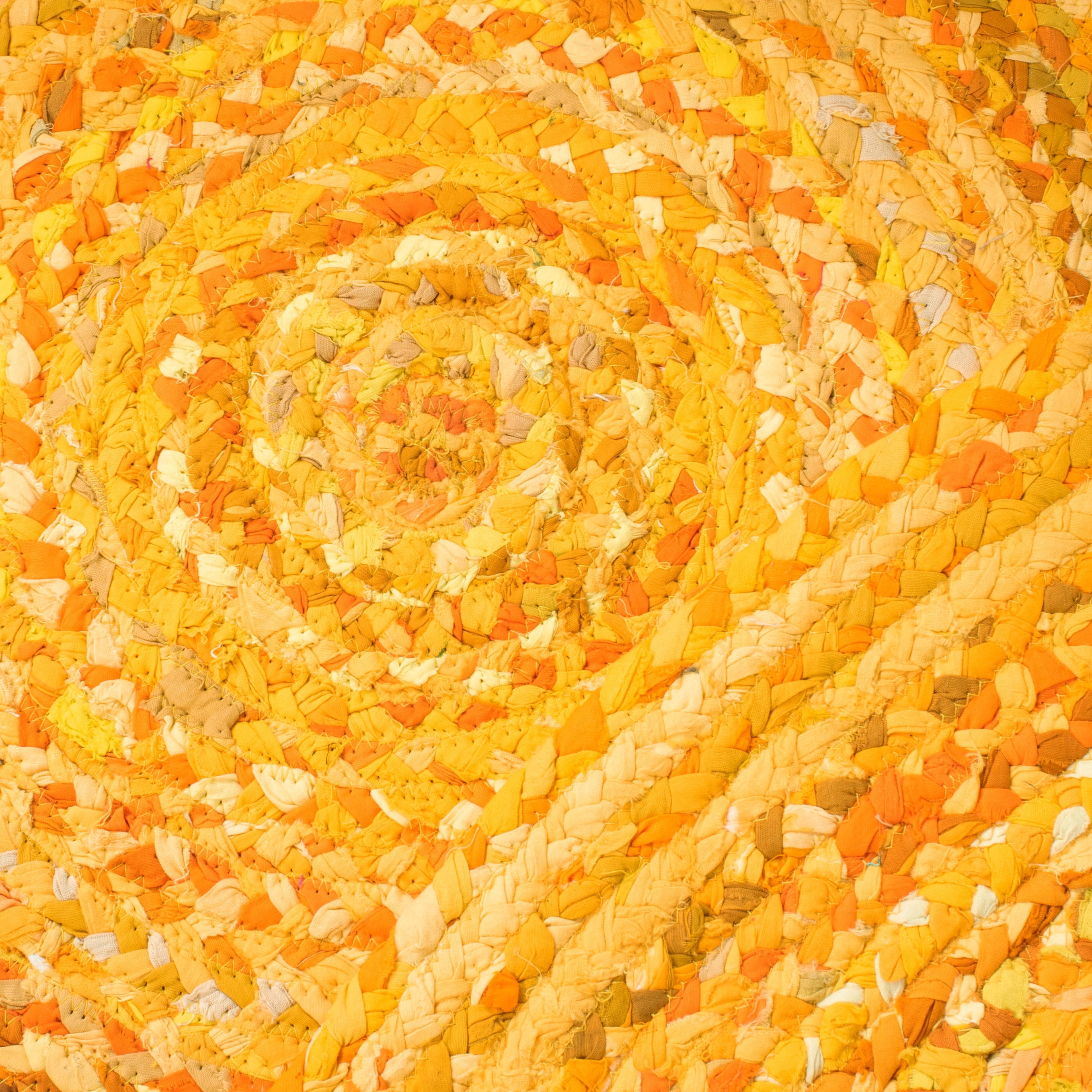 SAFAVIEH Braided Calvin Transitional Cotton Reversible Area Rug, Gold, 7' x 7' Round