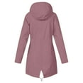 thumbnail image 4 of Xunlbb Coat Rain Jacket Women’s Solid Rain Jacket Outdoor Jackets Hooded Raincoat Windproof Tops on Clearance,S-2XL, 4 of 7