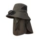 thumbnail image 3 of Sombrero para exteriores con ventilador, transpirable, con solapa para cubrir el cuello y la cara, protección solar. Verde oscuro, 3 of 9