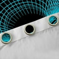 thumbnail image 4 of Feelyou Futuristic Geometric Teens Curtains Pack of 2 (42x84 Each), Black Cyan Square Spiral Curtains Blackout, Rectangle Abstract Bedroom Curtains, Curtains and Drapes Room Decor, 4 of 6