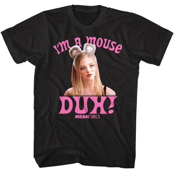 Mean Girls Karen I'm A Mouse Duh Men's T Shirt (Black, AdultM)