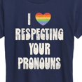thumbnail image 3 of Instant Message - Respecting Your Pronouns - Women's Short Sleeve Graphic T-Shirt, 3 of 6