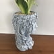 thumbnail image 5 of Maceta de resina florero escultura facial elegante maceta decorativa de Cactus pintura macetas suculentas para interior al - Gris, 5 of 8