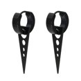 thumbnail image 1 of 1Pc Women Girls Men Triangular Round Earring Triangular round earring Titanium Steel Punk Ear Stud Buckle Ring Party Jewelry, 1 of 6