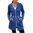 thumbnail image 4 of Jackets for Women Hooded Long Sleeve Thermal Quick-Dry Hoodies Drawstring Waist Regular Fit Functional Side Pockets for Work Casual Weekend Outing | TruBelle,Blue L, 4 of 7