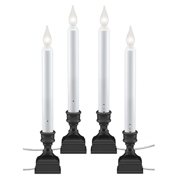 612 Vermont LED Electric Window Candles with Bright Hot Spot, Dusk to Dawn Sensor, VT-1270A-4 (Pack of 4, Antique)