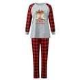 thumbnail image 3 of Odeerbi Christmas Pajamas for Family Holiday Plaid Long Sleeve Family Christmas Pajamas Matching Sets Mom Plaid Printed Loungewear Top Pants Set Two-Piece Sleepwear Xmas PJs Set Red, 3 of 5