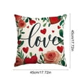 thumbnail image 3 of Funda de cojín decorativa con estampado de corazones y flores | Funda de almohada para sofá con temática de San Valentín | Decoración navideña para el hogar, 3 of 6