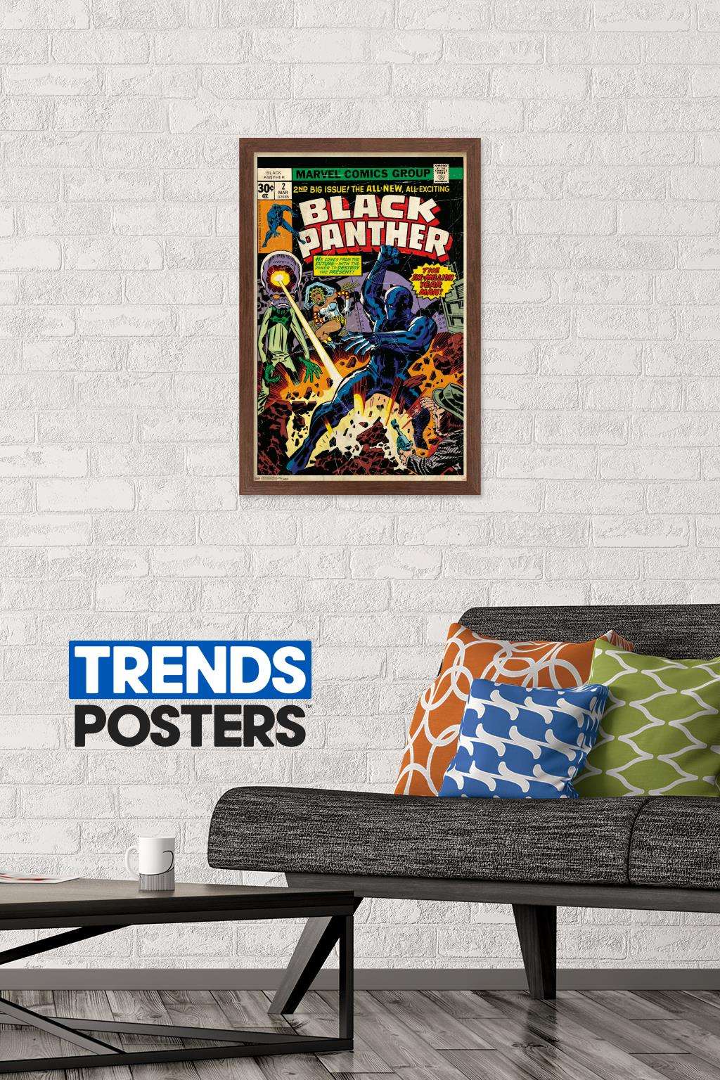 Marvel Comics - Black Panther - Cover #2 Wall Poster, 14.725" x 22.375", Framed