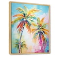 thumbnail image 2 of Designart "Pop Art Palm Trees III" Floral Floater Framed Wall Art Print, 2 of 7