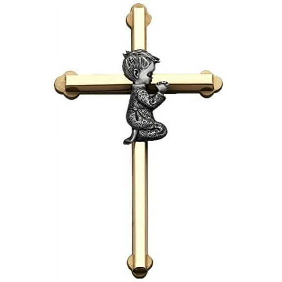 Cathedral Art NC100BTT Praying Baby Boy Wall Cross, 6-Inch High
