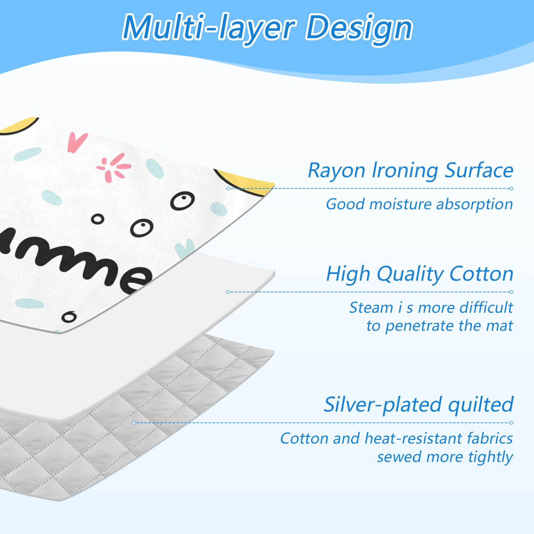 Summer Theme Ducks Leaves Bubbles Ironing Mat Blanket Portable Travel Ironing Pad Heat Resistant Pad 47.2" x 27.6”