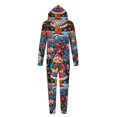 thumbnail image 2 of Odeerbi Christmas Onesie Pajamas for Family Holiday Sleep Jumpsuit Long Sleeve Family Christmas Pajamas Matching Sets Mom Fashion Printed Hooded Jumpsuit Sleepwear PJs Set Blue, 2 of 5