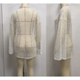 thumbnail image 5 of Women's Swimsuit Coverup Crochet Sheer Beach Dress Slit Long Sleeve Bathing Suit Cover Up, 5 of 9