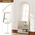 thumbnail image 4 of Anyrose 71.1"x26" Arched Full Length Floor Mirror Wall-Mounted Mirror with Metal Frame, Gold, 4 of 6