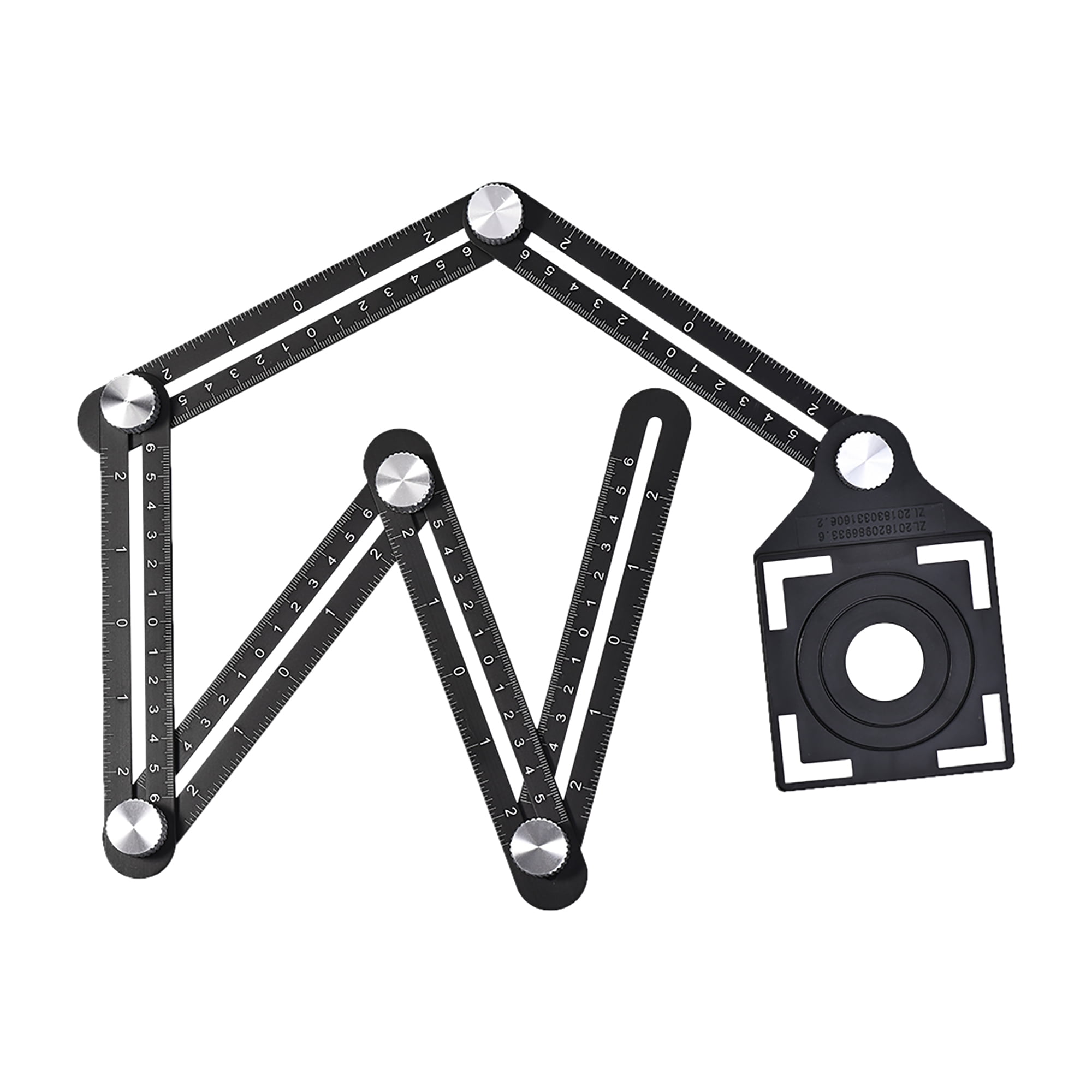 Angle Ruler 6 Sides Aluminum Alloy Multi Angle Folding Rulers with Tile