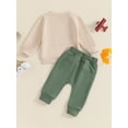 thumbnail image 5 of Baby Toddler Boys Fall Clothing Set 0 6 12 18 24 Months 2T 3T 4T Letter Tractor Print Long Sleeve Round Neck Tops Drawstring Pocket Long Pants 2-Piece Outfits, 5 of 9