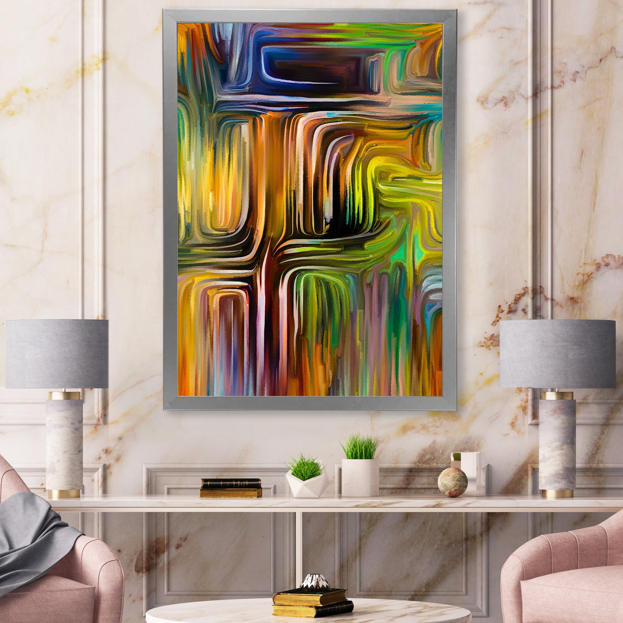 Designart 'Colour Spiral Fusion I' Modern Framed Art Print