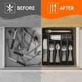 thumbnail image 5 of Lifewit Silverware Drawer Organizer Tray, Plastic Cutlery Storage for Kitchen Drawer, Flatware and Utensil Holder Divider for Spoons Forks Knives Tableware, 7 Compartment, Black, 5 of 8