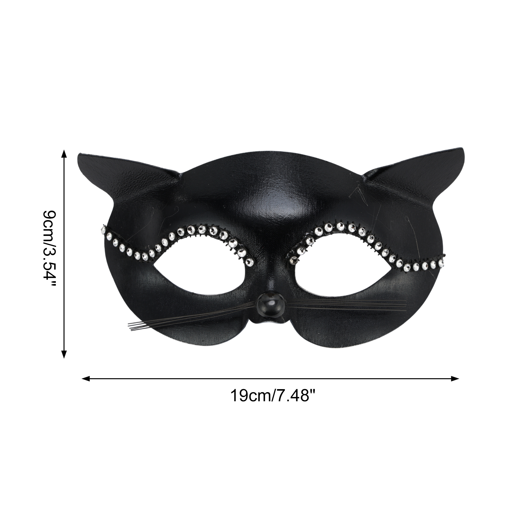 Unique Bargains 1 Pack Cat Party Mask for Themed Events Black Pattern 2