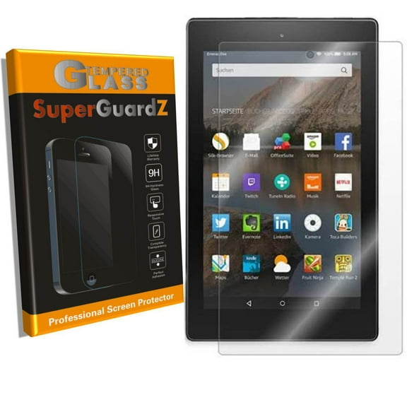 [2-Pack] Amazon Fire HD 8 (8th Gen, 2018) / Fire HD 8 (7th Gen, 2017) SuperGuardZ Screen Protector [Tempered Glass], Anti-Scratch, 9H Hardness, Anti-Bubble, Anti-Shock