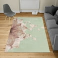thumbnail image 2 of Flower Turkish Area Rug, Abstract Themed Modern Futuristic Image with Water Like Colored Art Print, Soft Carpet for Living Room Decor with Distressed Look, 2.6' x 5', Pale Teal, by Ambesonne, 2 of 4
