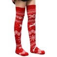thumbnail image 1 of FOCUSNORM Women Juniors Christmas Knitted Socks, Cartoon Patterns Stocking Long Tube Socks, 1 of 5