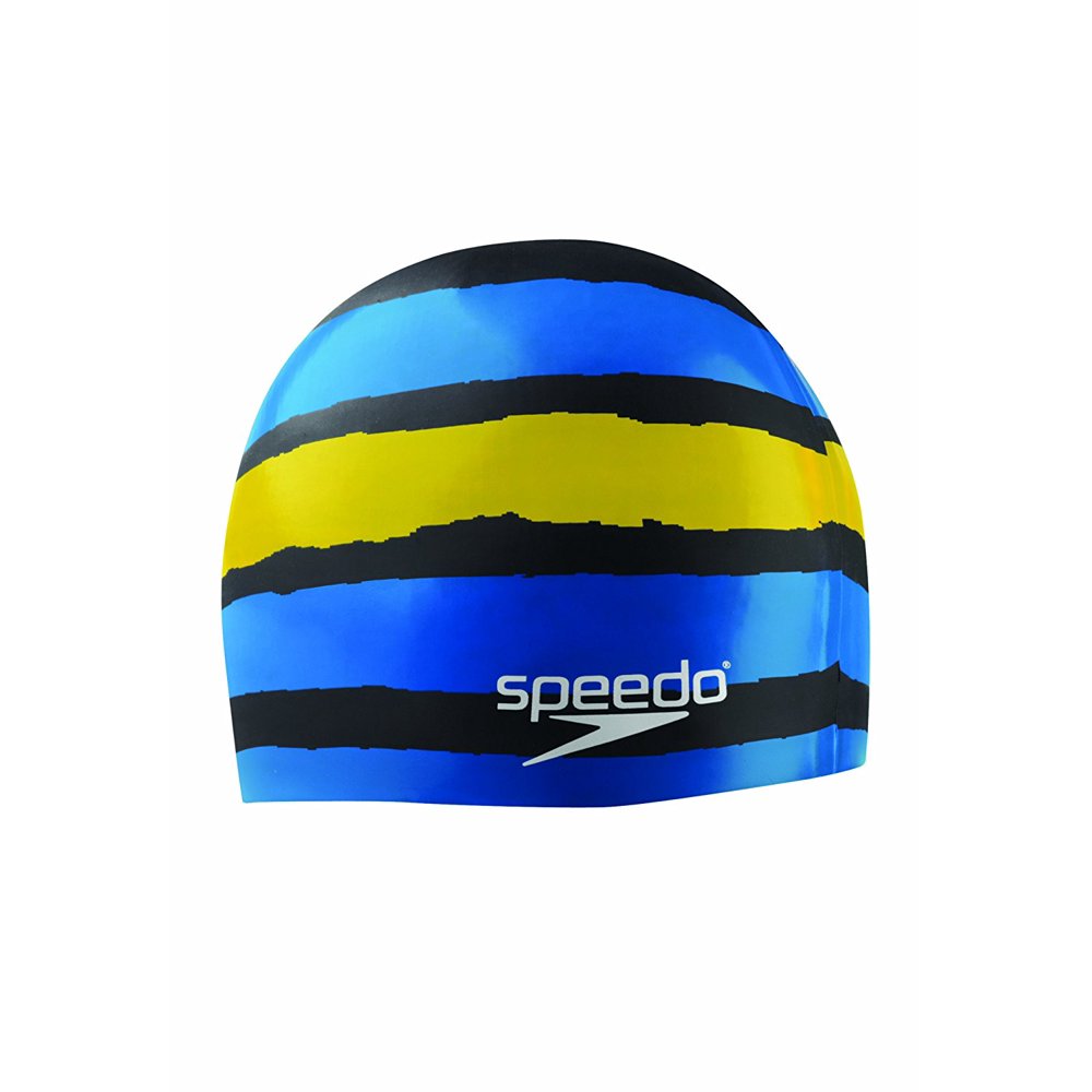 Speedo Silicone 'Flash Forward' Swim Cap, Black/Blue