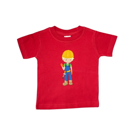 

Inktastic Construction Worker Blond Hair Boy With Hammer Gift Baby Boy T-Shirt