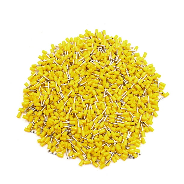 sourcing map 1000Unids AWG18 1mm2 Amarillo Casquillo Férulas de Terminal del Cable Aislado para Auto Vehículo