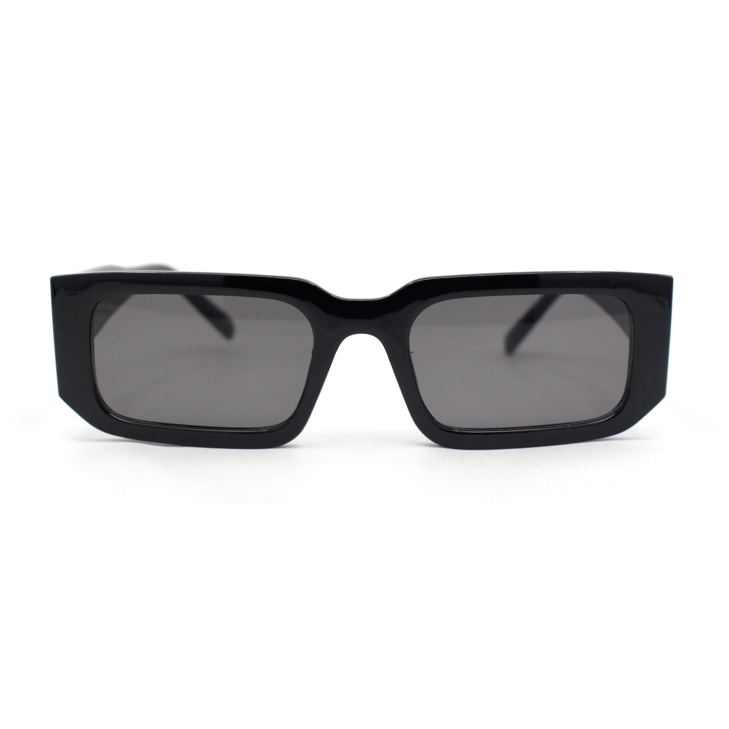 Retro 1990s Rectangle Cat Eye Vintage Sunglasses All Black 