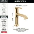 thumbnail image 4 of Delta 589-Dst Tetra 1.2 GPM Single Hole Bathroom Faucet - Lumicoat Champagne Bronze, 4 of 7