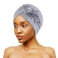 thumbnail image 4 of CSChome Bonnet Femme Bonnet Extensible Coupe-Vent Résistant aux Déchirures Bord Rétractable Bord Chaud à Sequins Fleur Turban Mode, 4 of 6
