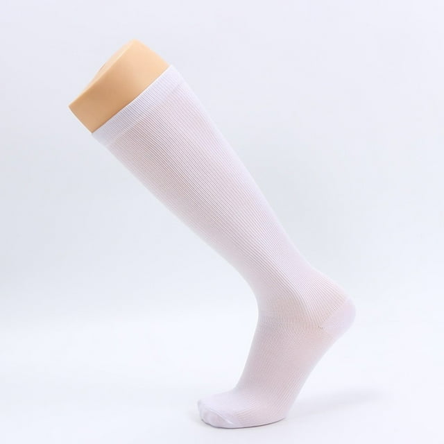 Bas Blancs 1 Paire Chaussettes Longues de Compression Unisexes Femmes Hommes Couleur Unie