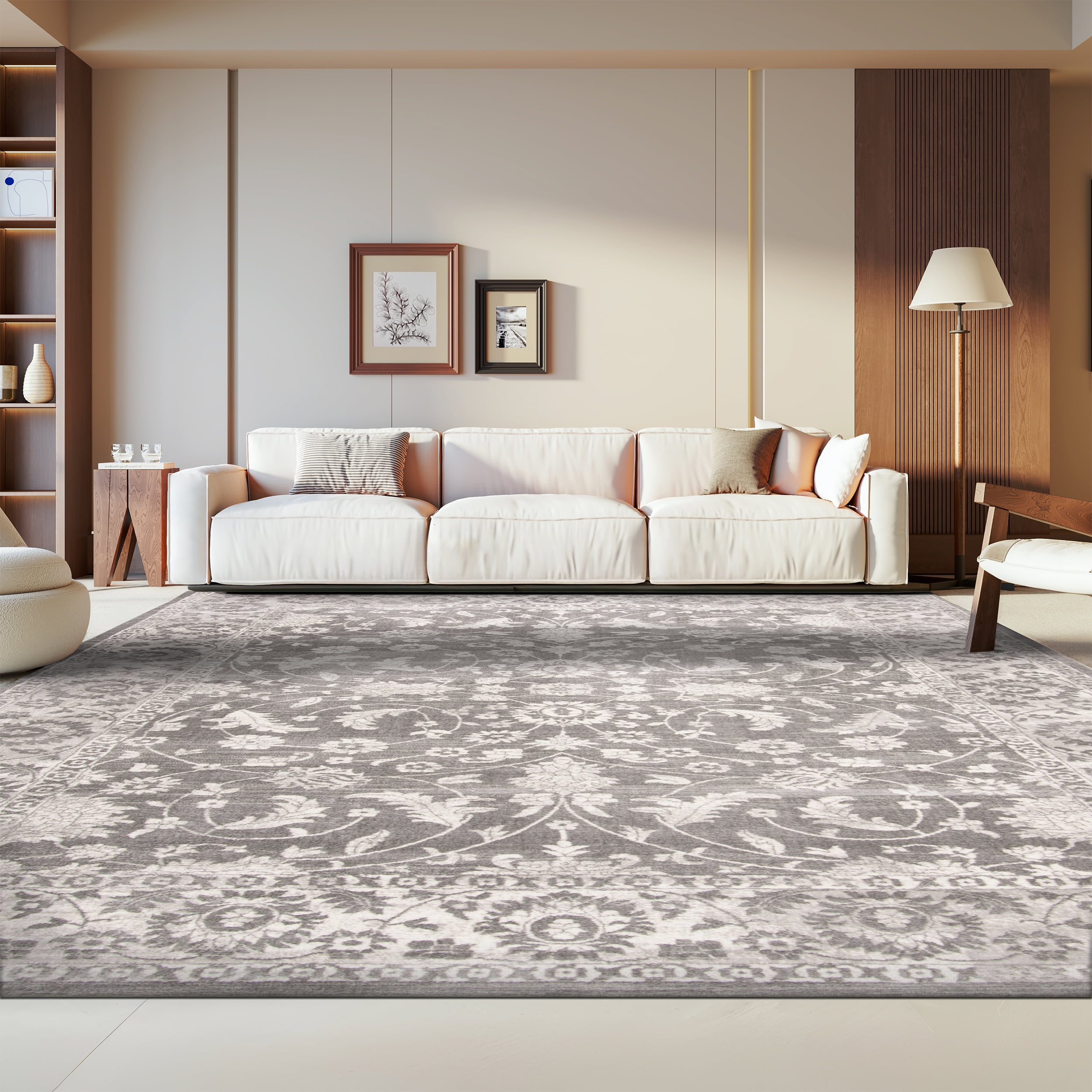 SAFAVIEH Brentwood Darwin Oriental Area Rug, Cream/Gray, 9' x 12'