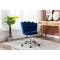 thumbnail image 3 of Swivel Shell Chair, Velvet Accent Chair, Navy, 3 of 7