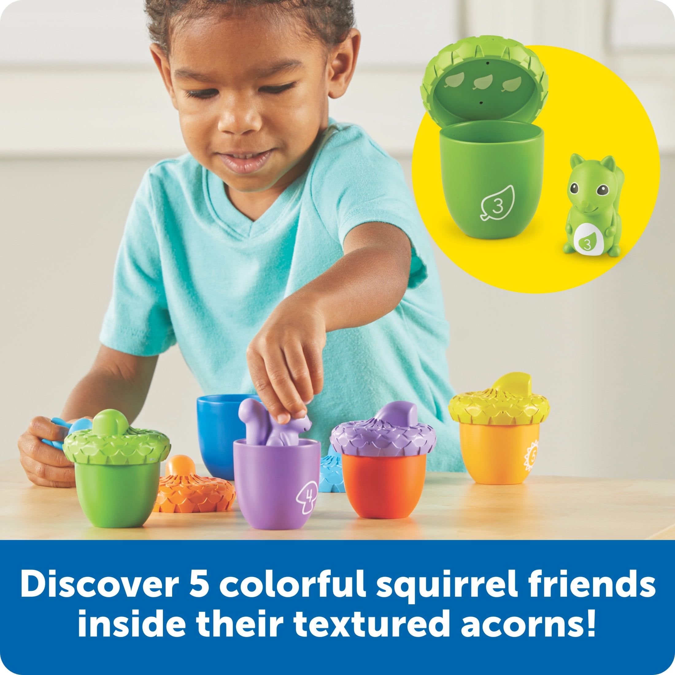 Learning Resources Snap-n-Learn Surprise Squirrels, Fine Motor Skills Toys, Ages 18 Months+