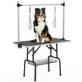 thumbnail image 7 of 46" Dog Grooming Table, Foldable Home Pet Bathing Station Table with Adjustable Arm, Non-Slip Desktop, Storage Tray& Noose, Black, 7 of 7