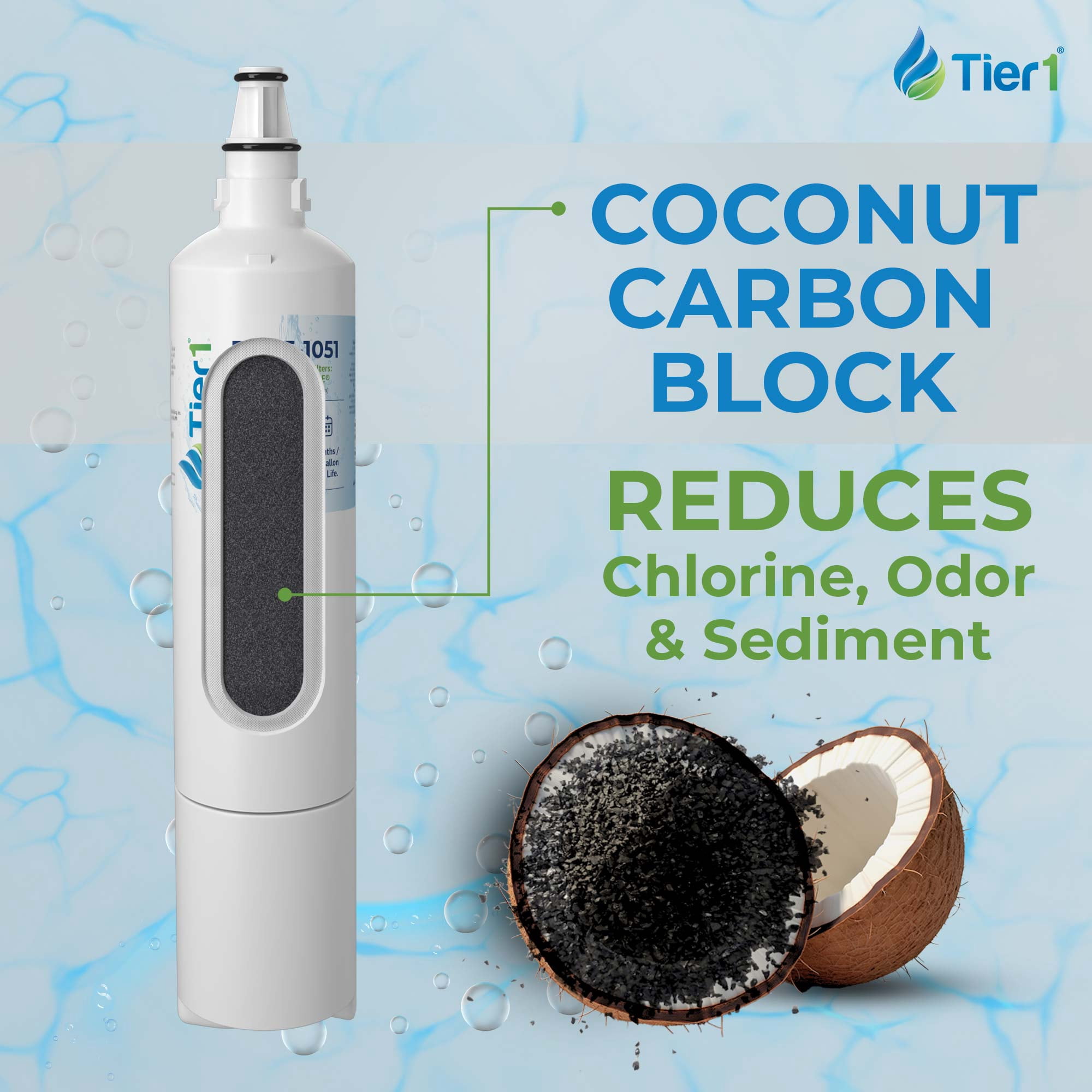 Tier1 RWF1051 5231JA2006A Refrigerator Water Filter | Replacement for LT600P, Kenmore 9990, 5231JA2006F, RWF1000A, CLCH104 | Up to 18 Months Supply | Easy Install | Odor Control | Clean Water (3-pk)