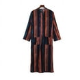 thumbnail image 2 of Birdeem Robe Décontractée de Mode pour Homme à Manches Longues, Double Poche, Imprimé à Rayures, Longue Chemise, 2 of 12