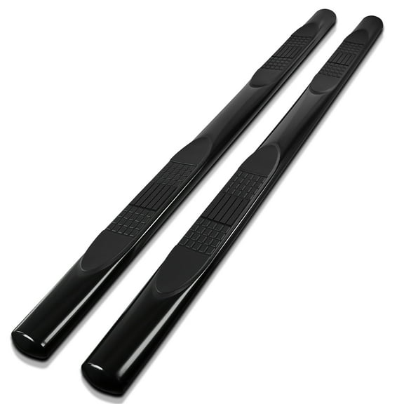 Spec-D Tuning 4" Black Oval Running Boards Nerf Side Step Bars Compatible with 2015-2024 Ford F150 Super Crew Cab, 2017-2021 Ford F250 350 450 550 Super Duty Crew Cab