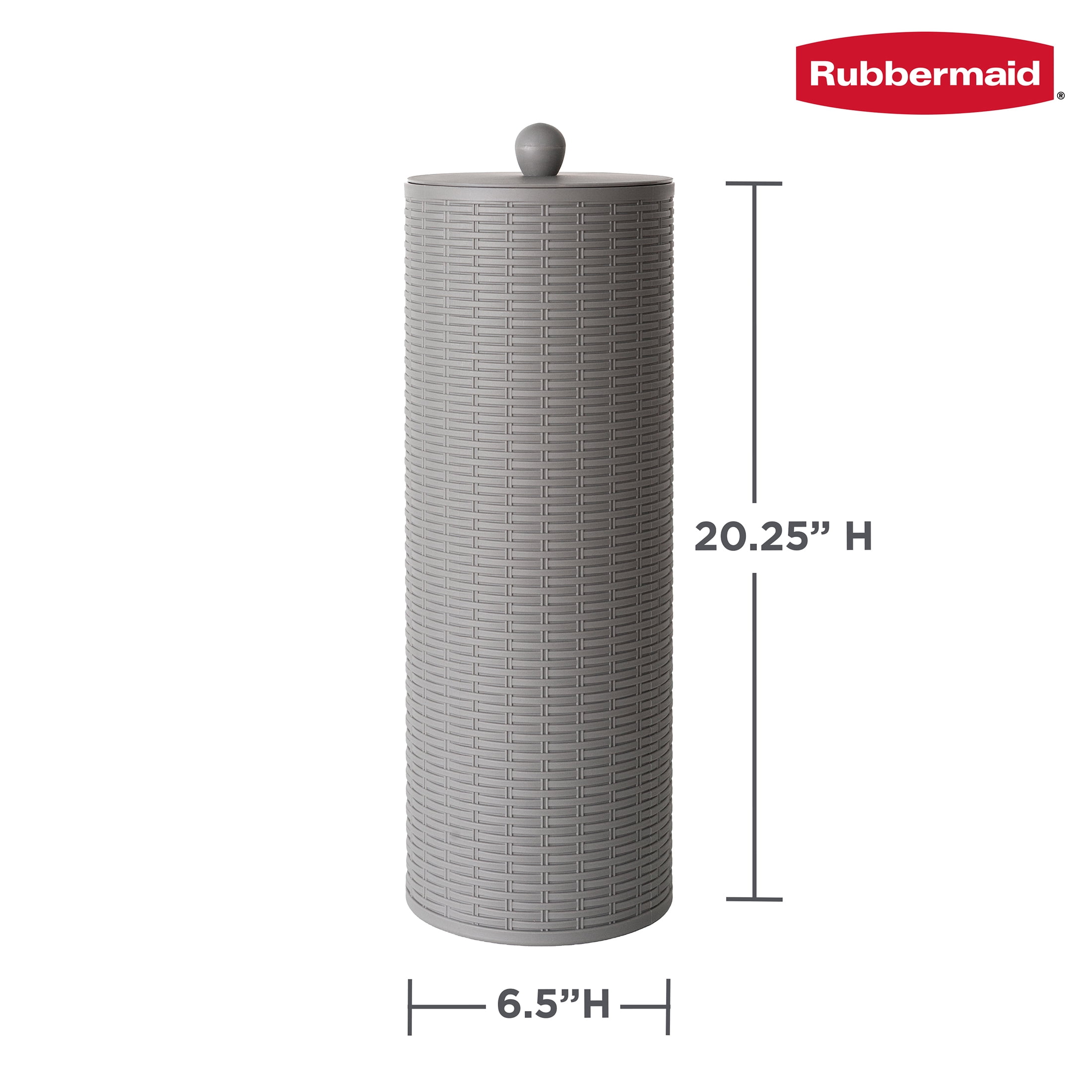 Rubbermaid Charcoal Gray Toilet Paper Holder with Lid, Holds 4 Rolls