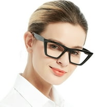 OCCI CHIARI Reading Glasses for Women Cat Eye Fashion Reader 1.0 1.25 1.5 1.75 2.0 2.25 2.5 2.75 3.0 3.5 4.0 5.0 6.0 (Black,2.00) with Arylic Lens