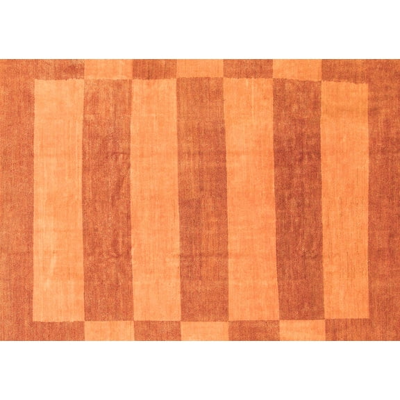 Ahgly Company Indoor Rectangle Abstract Orange Modern Area Rugs, 5' x 7'